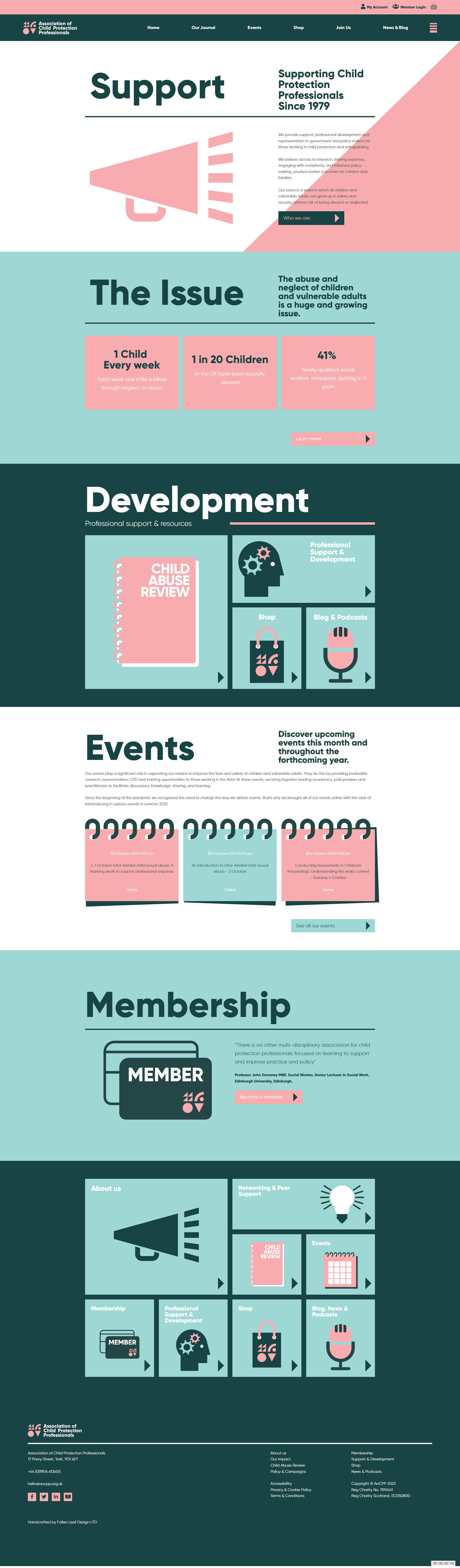 Members WordPress website design homepage