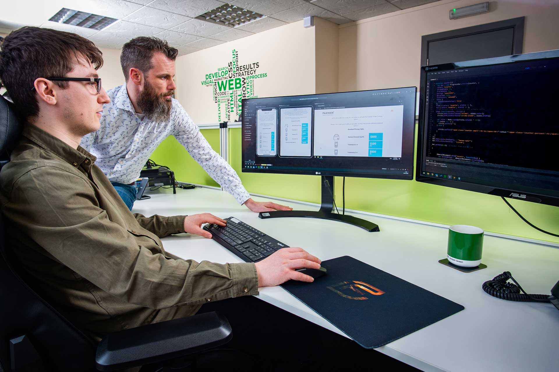 Web design agency collaborating on web development project