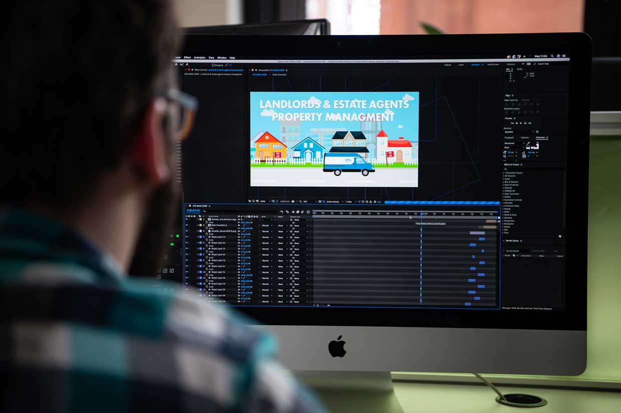 Web design agency worker making video