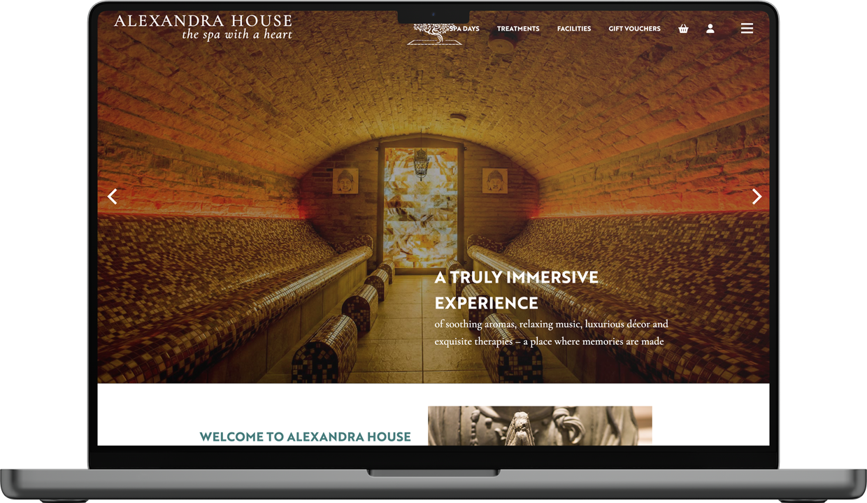 Health Spa WordPress website design inside MacBook