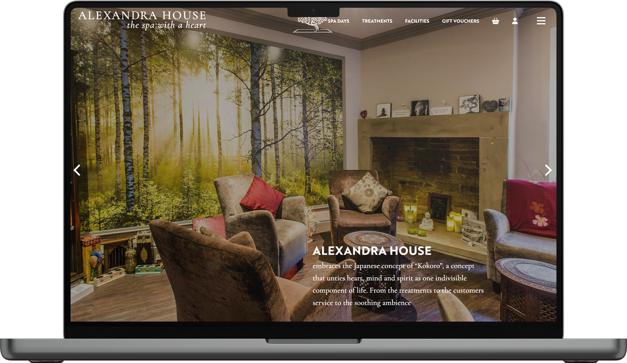 Health Spa WordPress website design inside MacBook