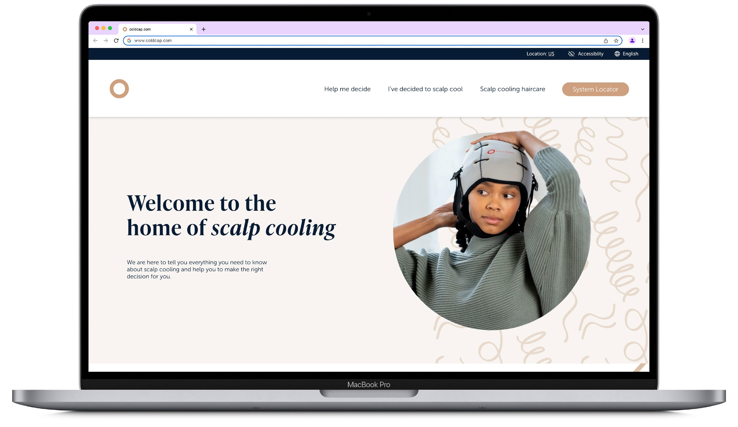 Medical Company website design of homepage