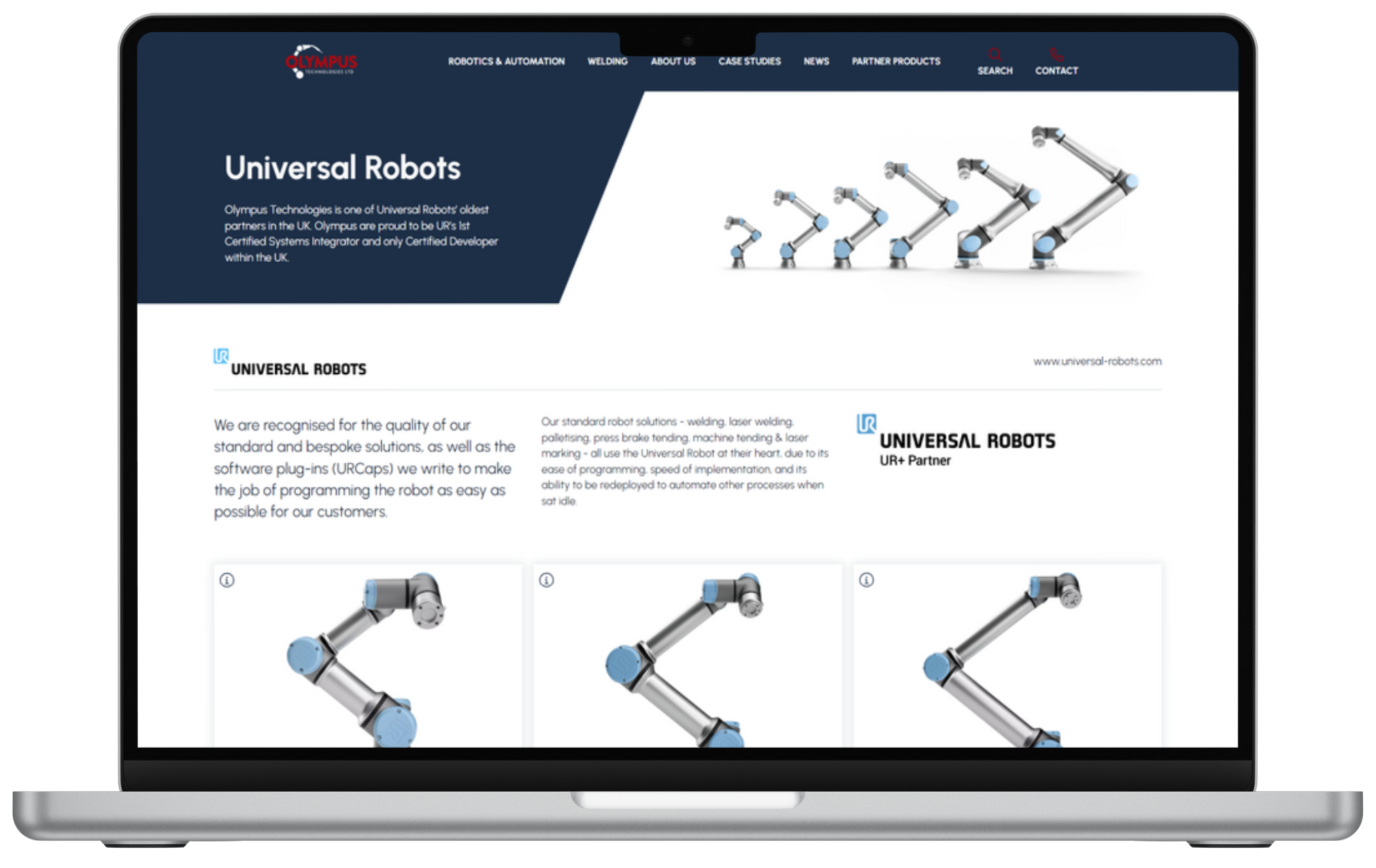 Engineering website design inside MacBook