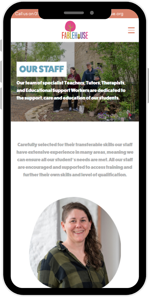 Education website design mobile preview