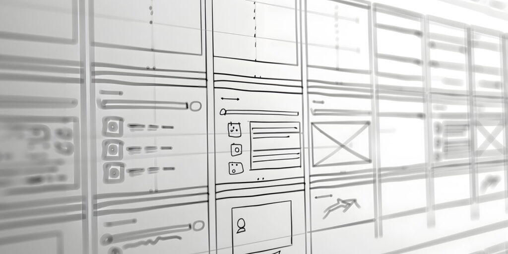 Web design wireframe drawing