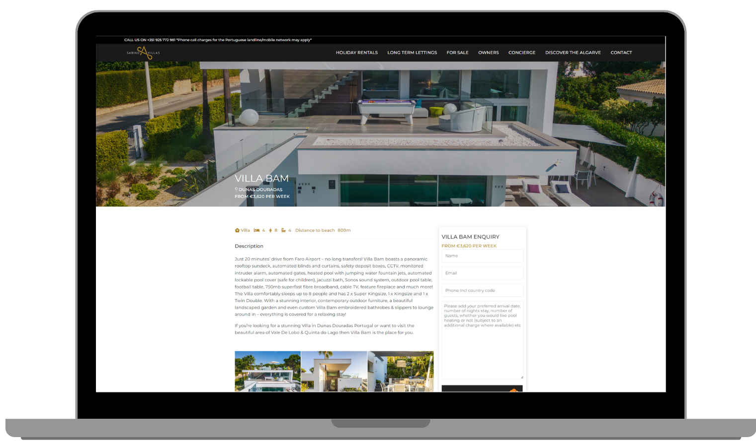 Estate Agent website development property design desktop